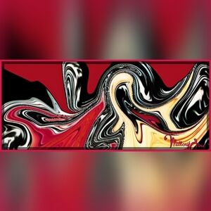 "Obsidian Flow" Original Abstract By MalloryJane 16"x 36" Canvas or Framed Print
